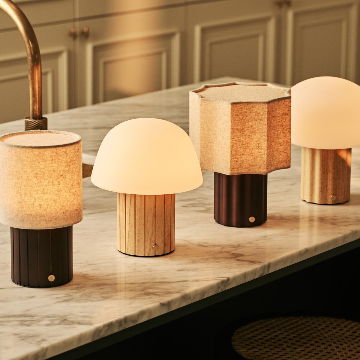 Lex Light Brown Rechargeable Table Lamp | Stylish, Cordless & 3 Light Modes