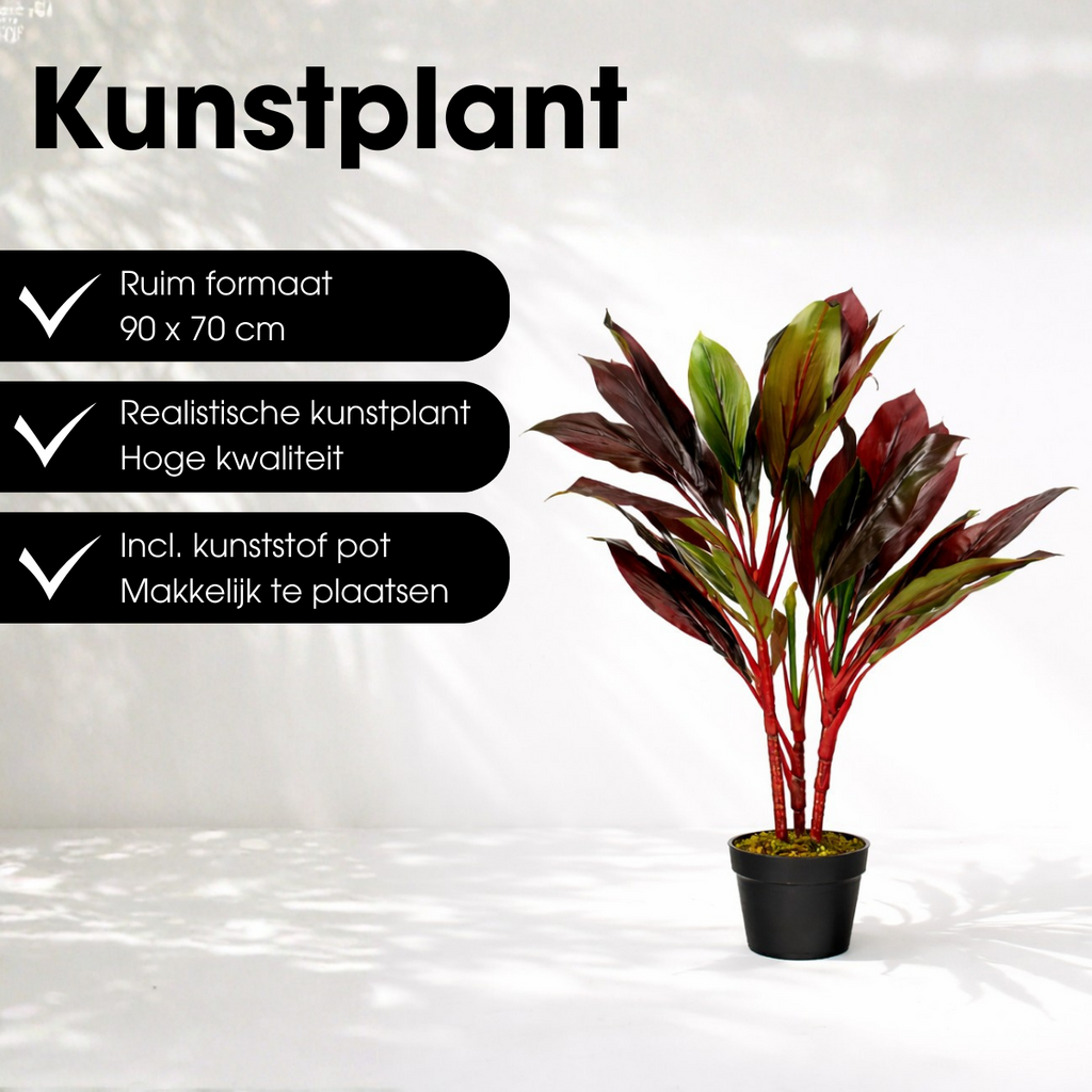 Kunstplant Cordyline Rood