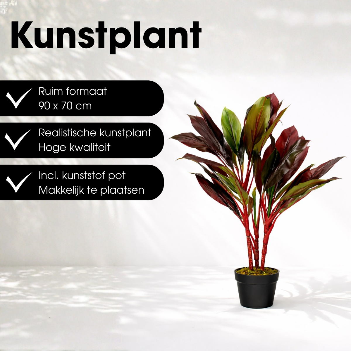 Kunstplant Cordyline Rood