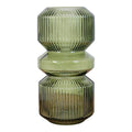 Vaas - Groen, Glas, Ø12x25 cm
