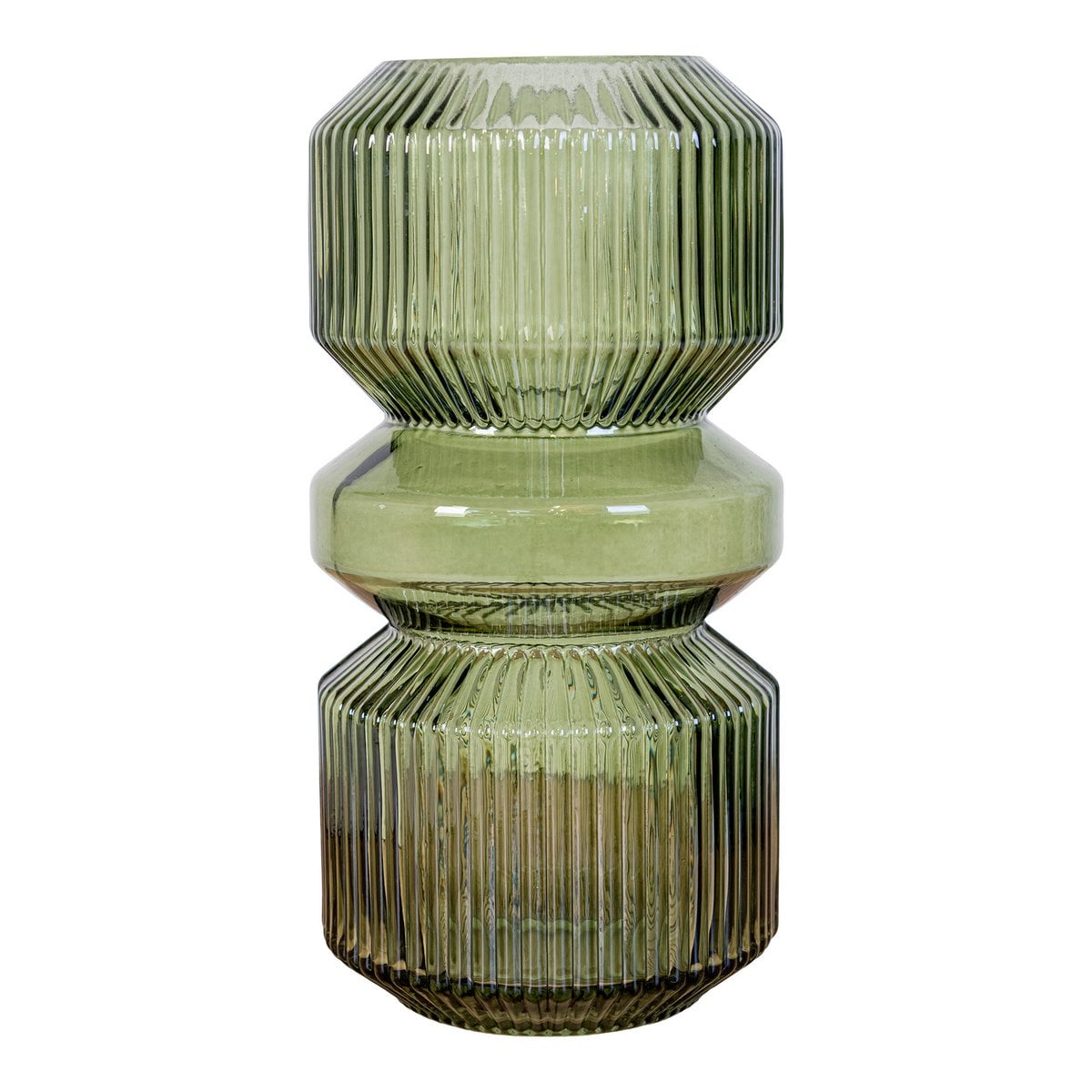 Vaas - Groen, Glas, Ø12x25 cm
