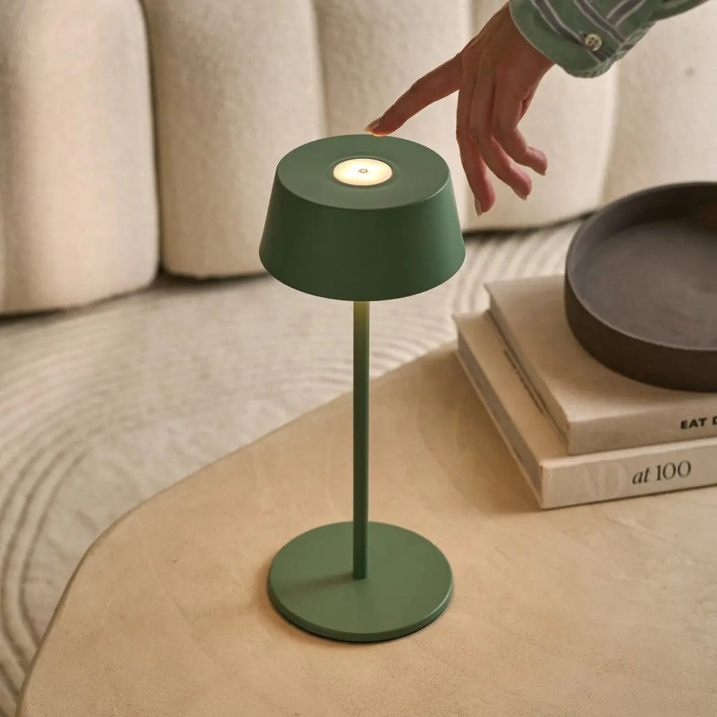 Hugo Sage Groene Oplaadbare Tafellamp | Stijlvol, dimbaar en draadloos