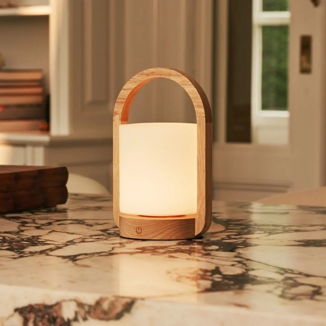 George Lichtbruine Houten Oplaadbare Lamp | Modern, veelzijdig en 3 lichtmodi