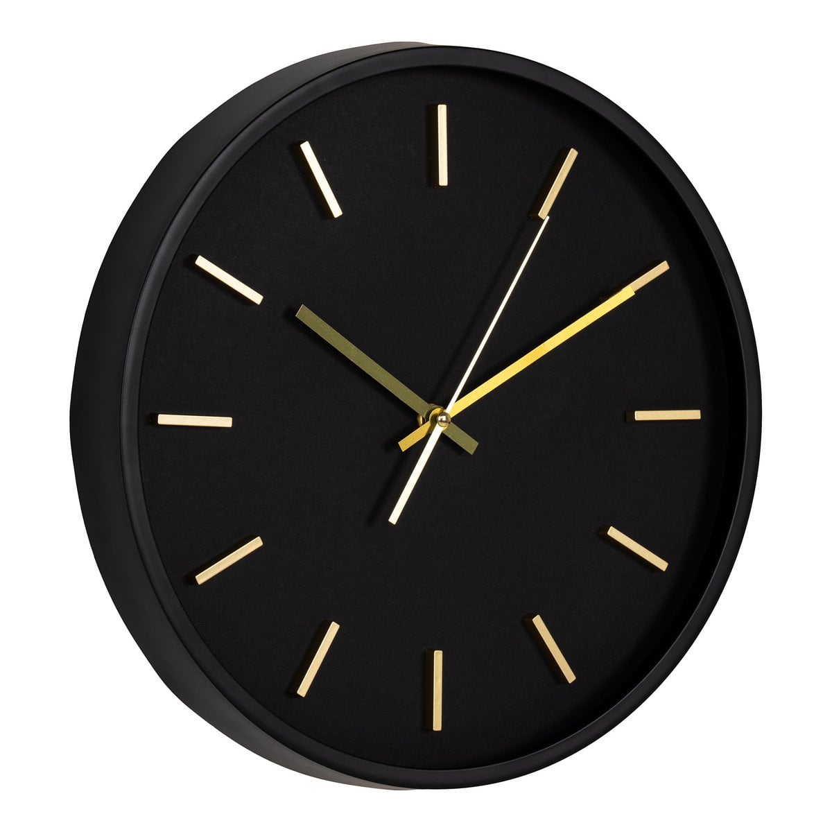 Kensington Wandklok - Wandklok, zwart, geruisloos uurwerk, rond, ø35 cm