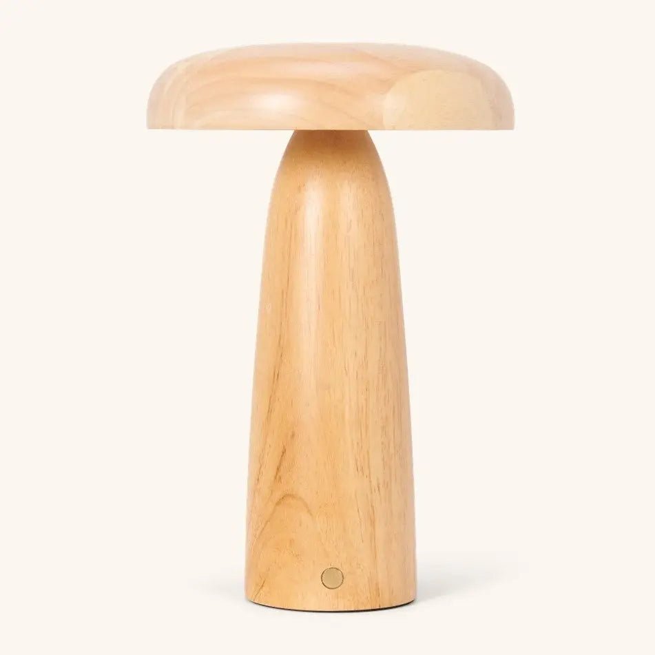 Lennart Lichtbruine Houten Tafellamp | Oplaadbaar, draadloos en dimbaar