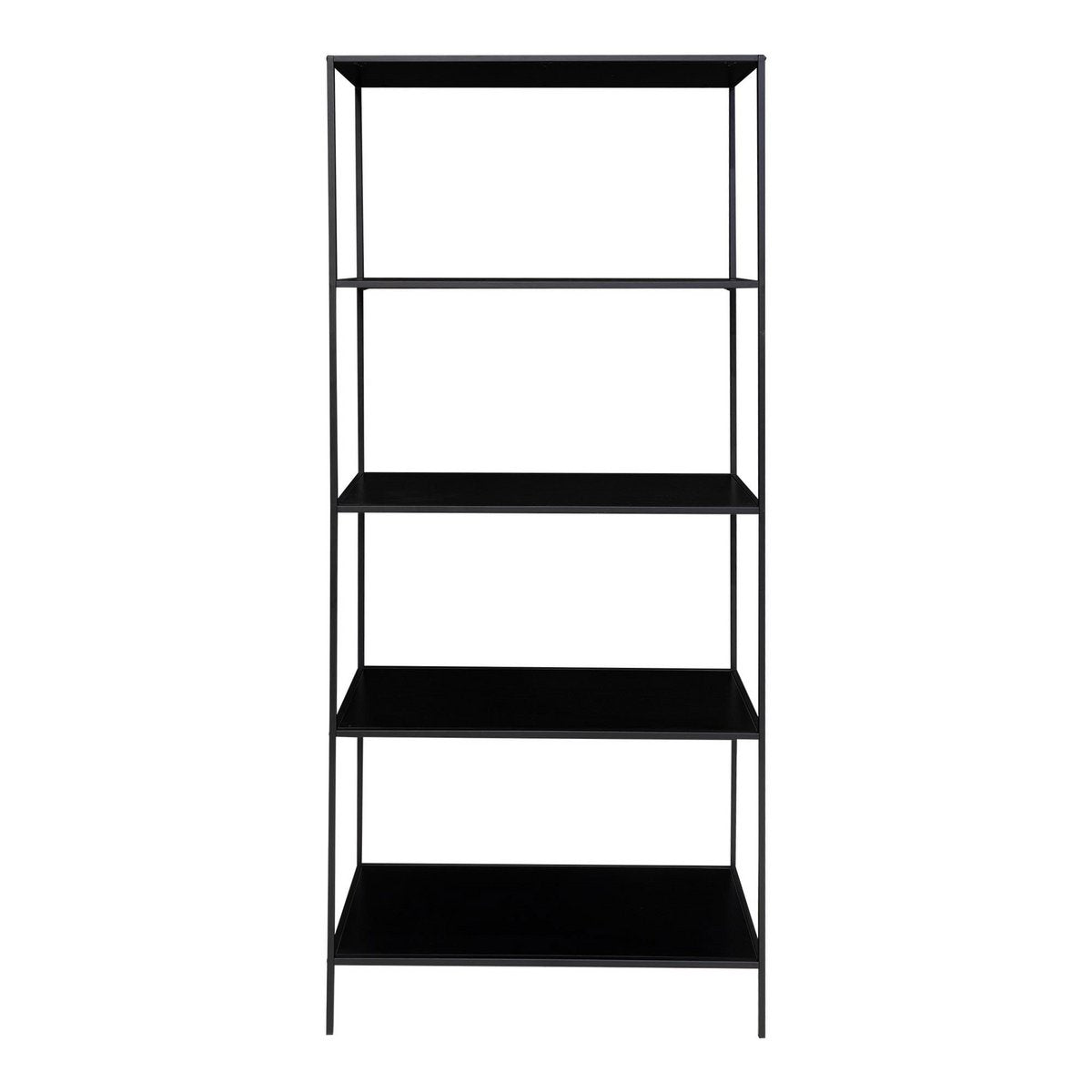 Vita Plank, 5 planken, metaal, zwart, 80x36x170 cm