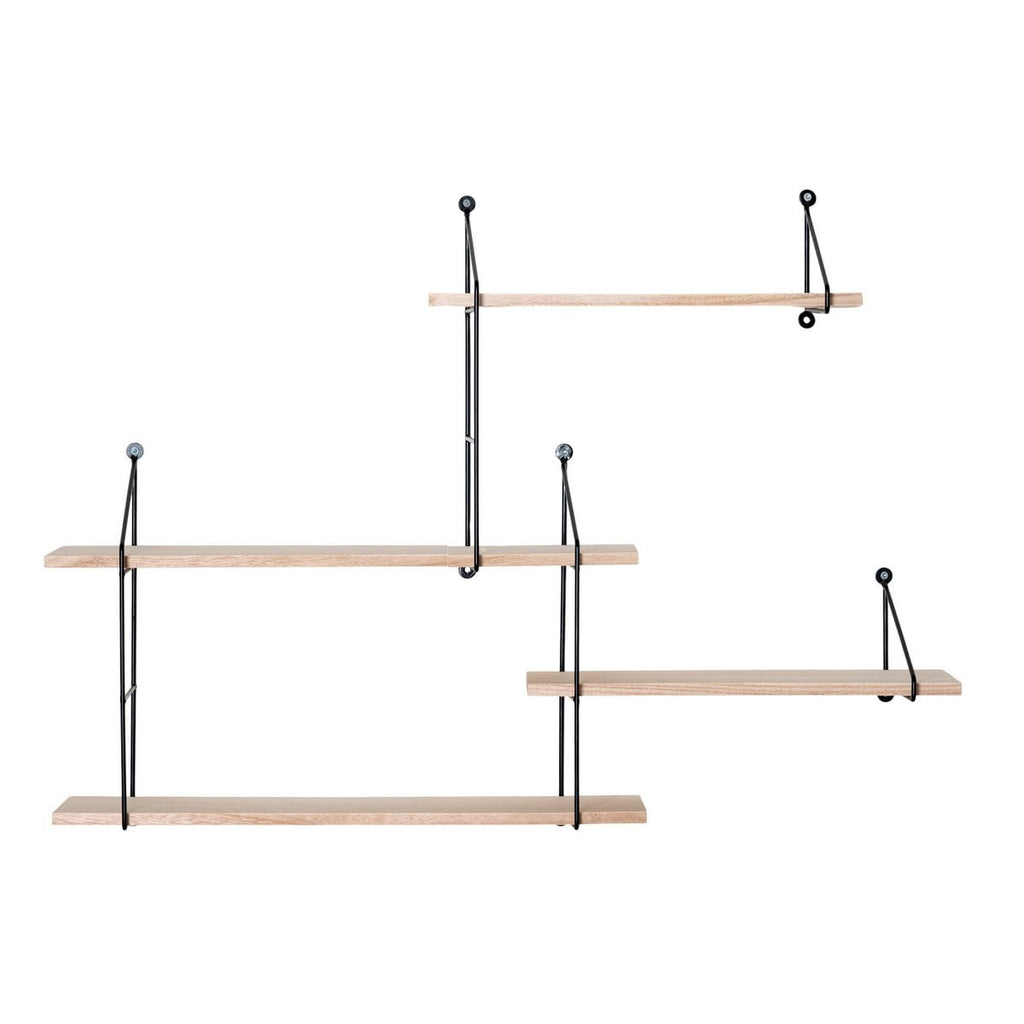 Harlem Plank - Staal, Paulownia, Zwart/Natuurlijk - 99x17.5x62 cm