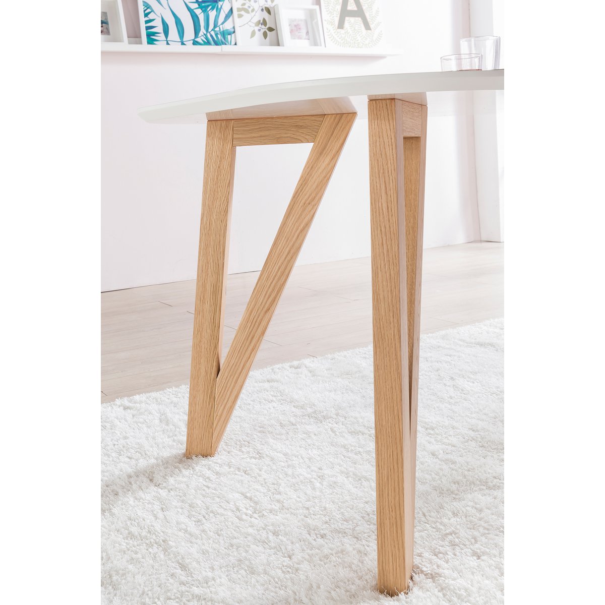 Eettafel 120x80x76 cm wit eiken
