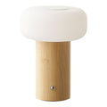 Stafford Tafellamp, bamboe/metaal/PE, oplaadbaar, naturel, wit