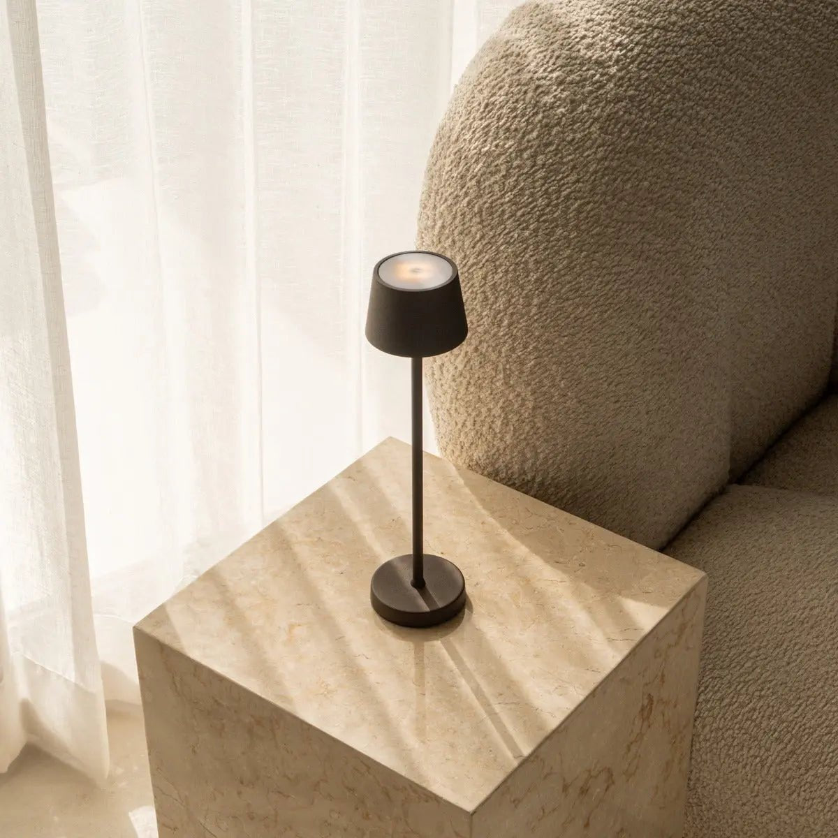 Vondel Mini Mokka Bruin Snoerloze Lamp | Dimbaar en perfect voor horeca
