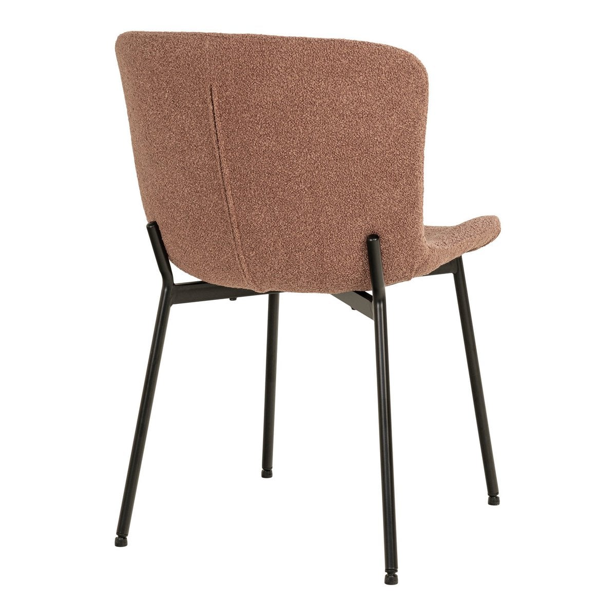 Maceda Eetkamerstoel - Roest Bouclé, Zwarte Poten - Set van 2