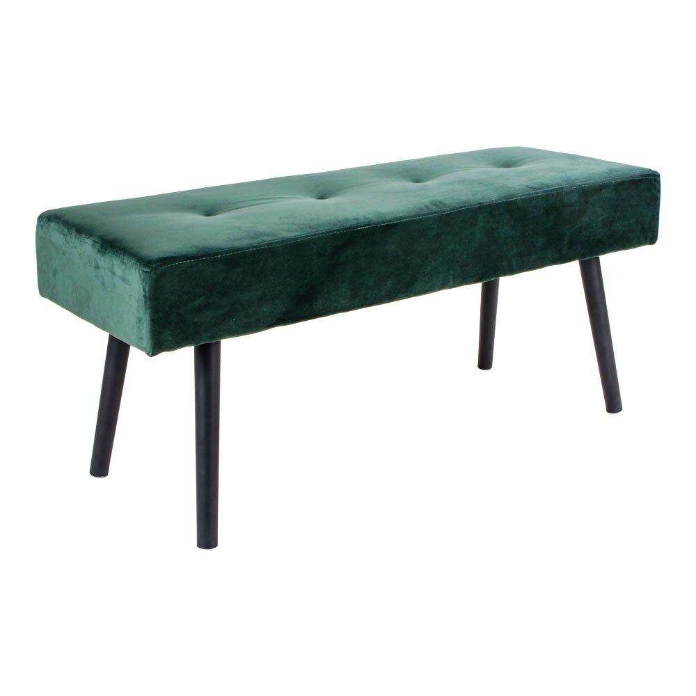 Skibybank - Fluweel, Staal, Groen - 100x35x44 cm