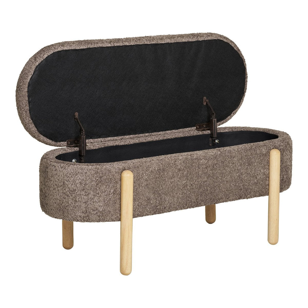 Branca Bench - Brown/Natural, polyester/schuim/multiplex, 98x41x48 cm