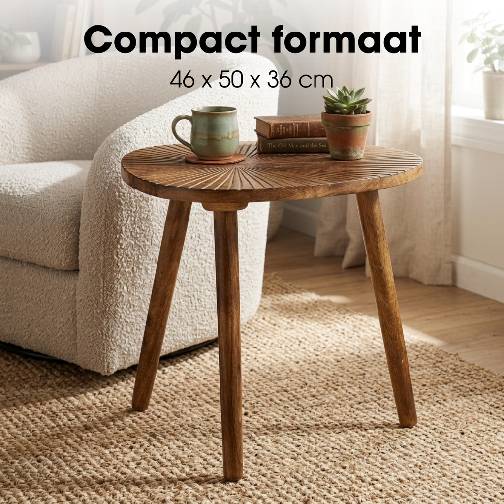 Bijzettafel Pomante Donkerbruin