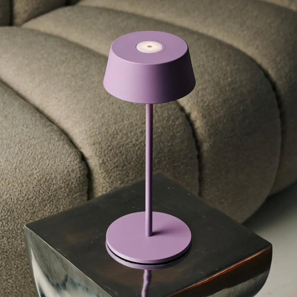 Hugo Violet Lila Oplaadbare Tafellamp | Stijlvolle, dimbare lamp en draadloos