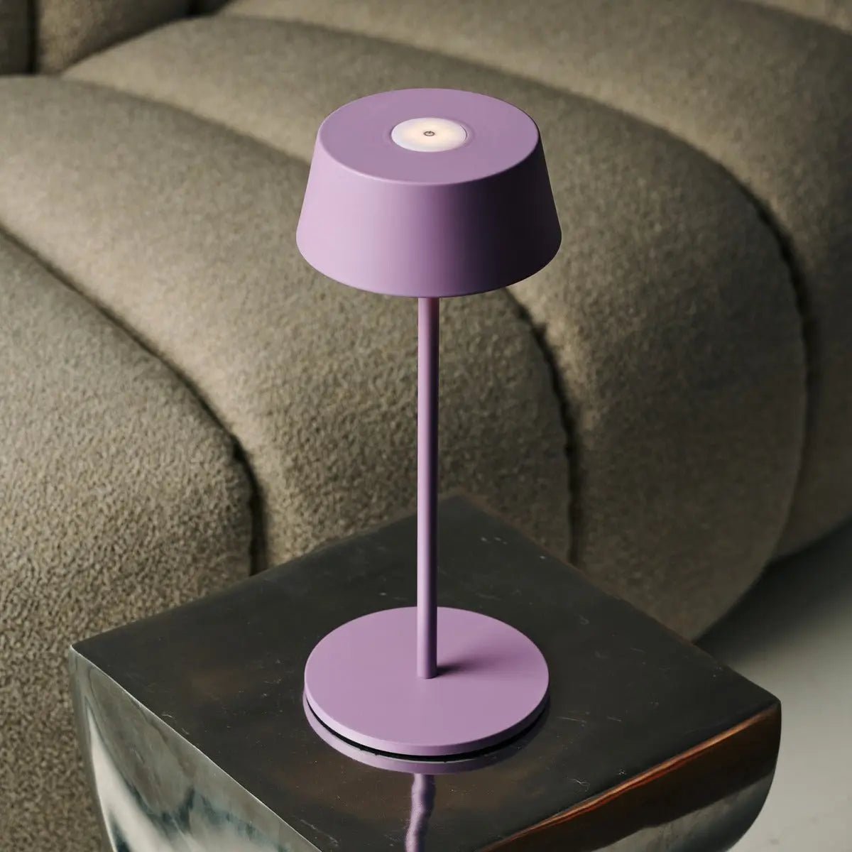 Hugo Violet Lila Oplaadbare Tafellamp | Stijlvolle, dimbare lamp en draadloos