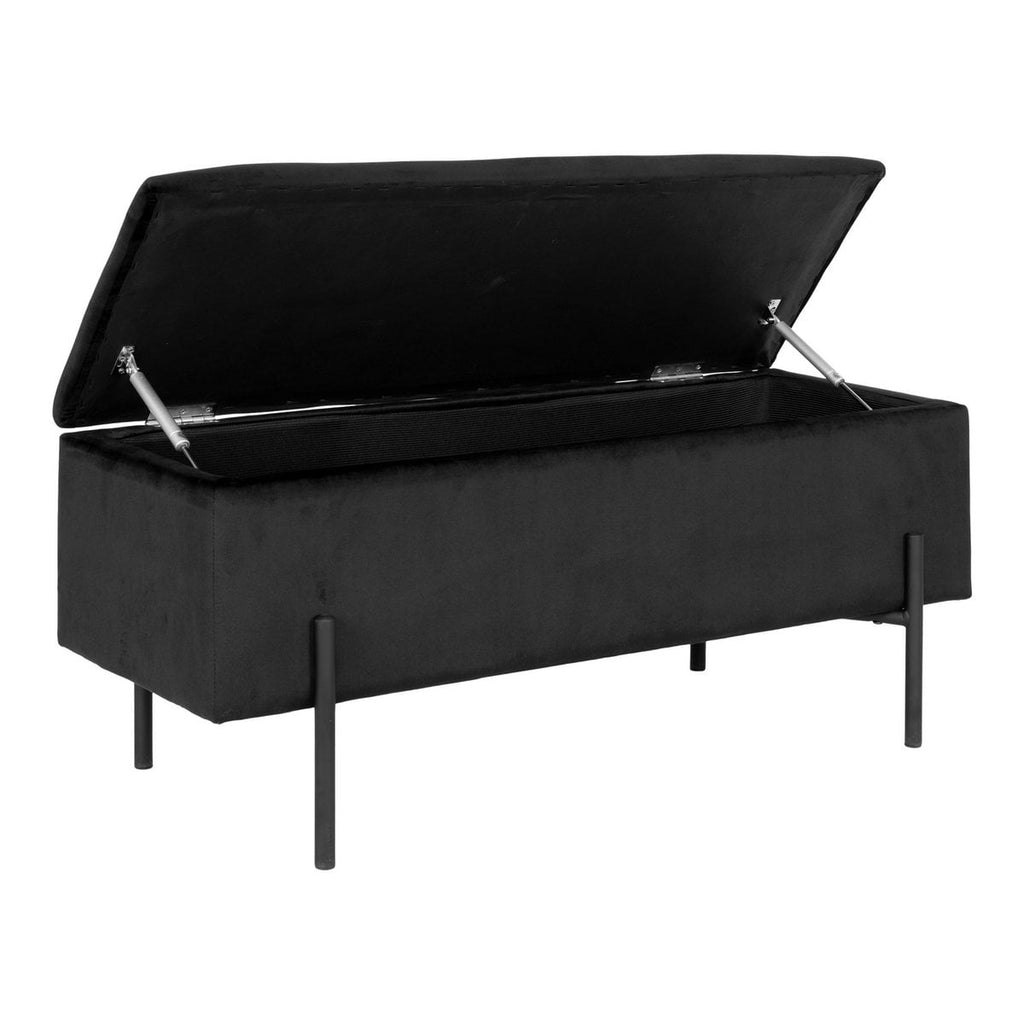 Watford Bank - Polyester, Multiplex, Zwart Fluweel - 95x36,5x43 cm