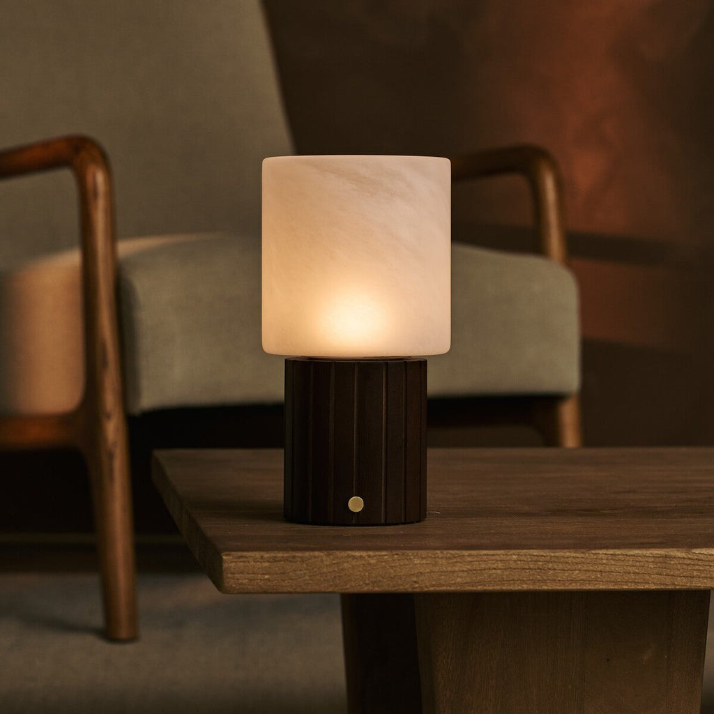 Ingmar Dark Brown Rechargeable Table Lamp | Cordless, 3 Light Colors & Dimmable