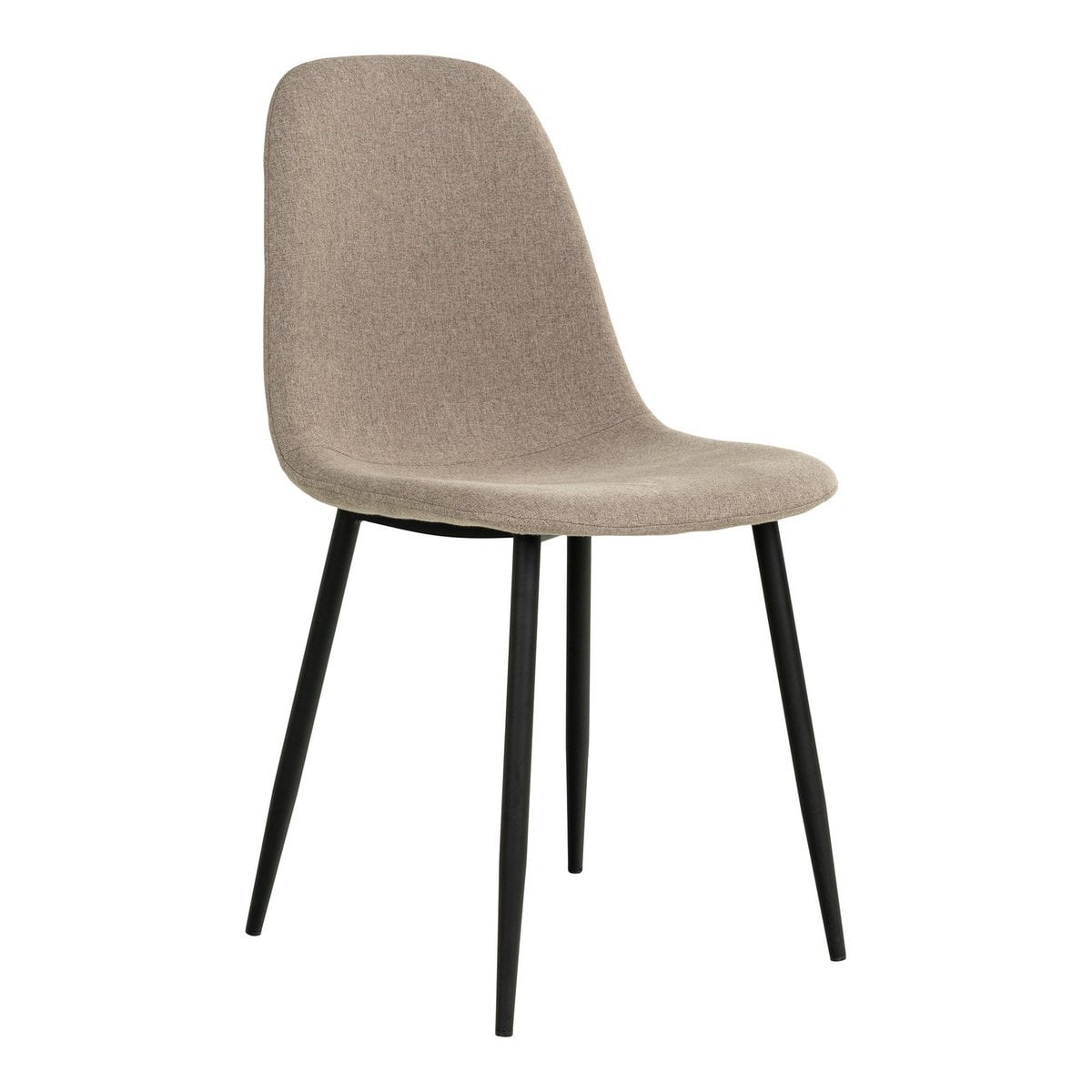 Stockholm Eetkamerstoel - Steen, Polyester, Zwart metalen poten - Set van 2