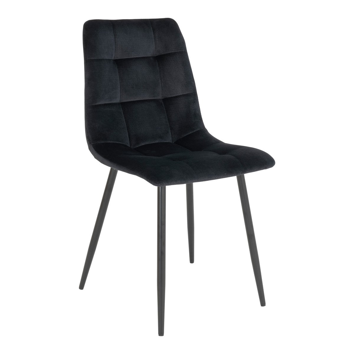 Middelfart Eetkamerstoel - Polyester Fluweel, Staal, Zwart - Set van 2