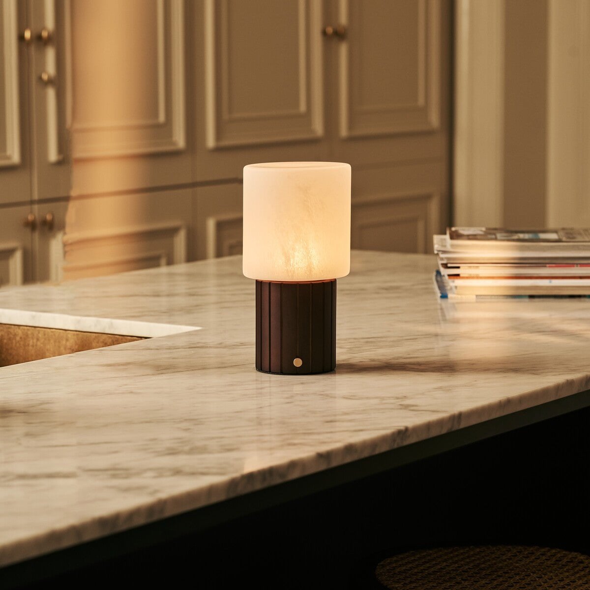 Ingmar Dark Brown Rechargeable Table Lamp | Cordless, 3 Light Colors & Dimmable
