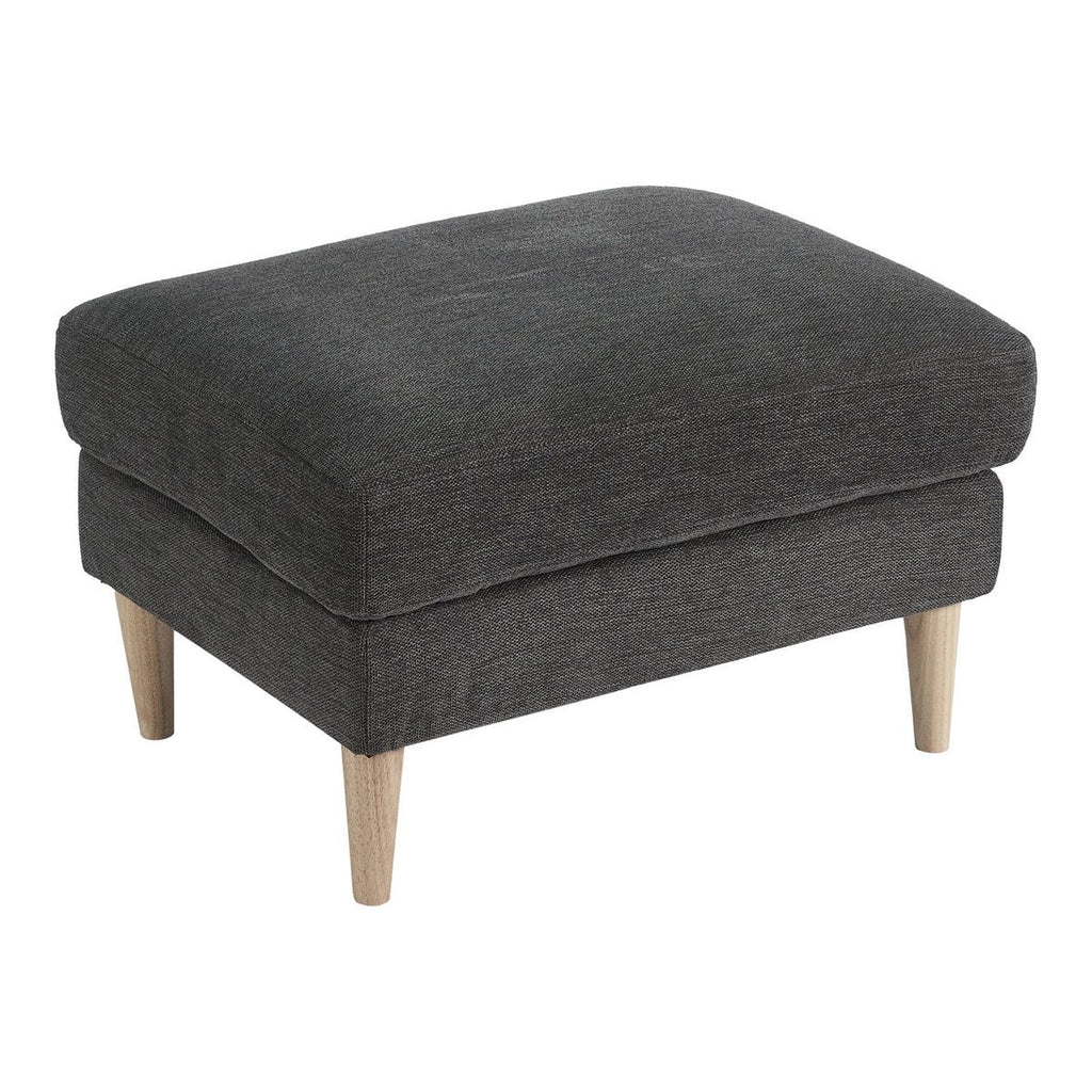 Bologna Poef - Donkergrijs, Schuim/Polyester/Beuken, 52x68x42 cm