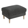 Bologna Poef - Donkergrijs, Schuim/Polyester/Beuken, 52x68x42 cm