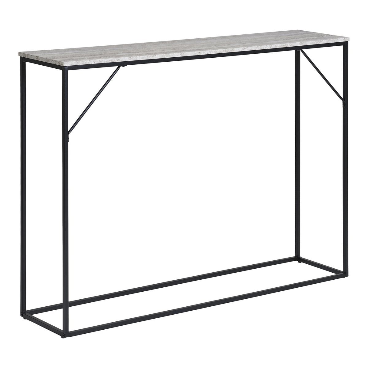Vita Consoletafel - travertijnlook, zwart, 110x26x80cm