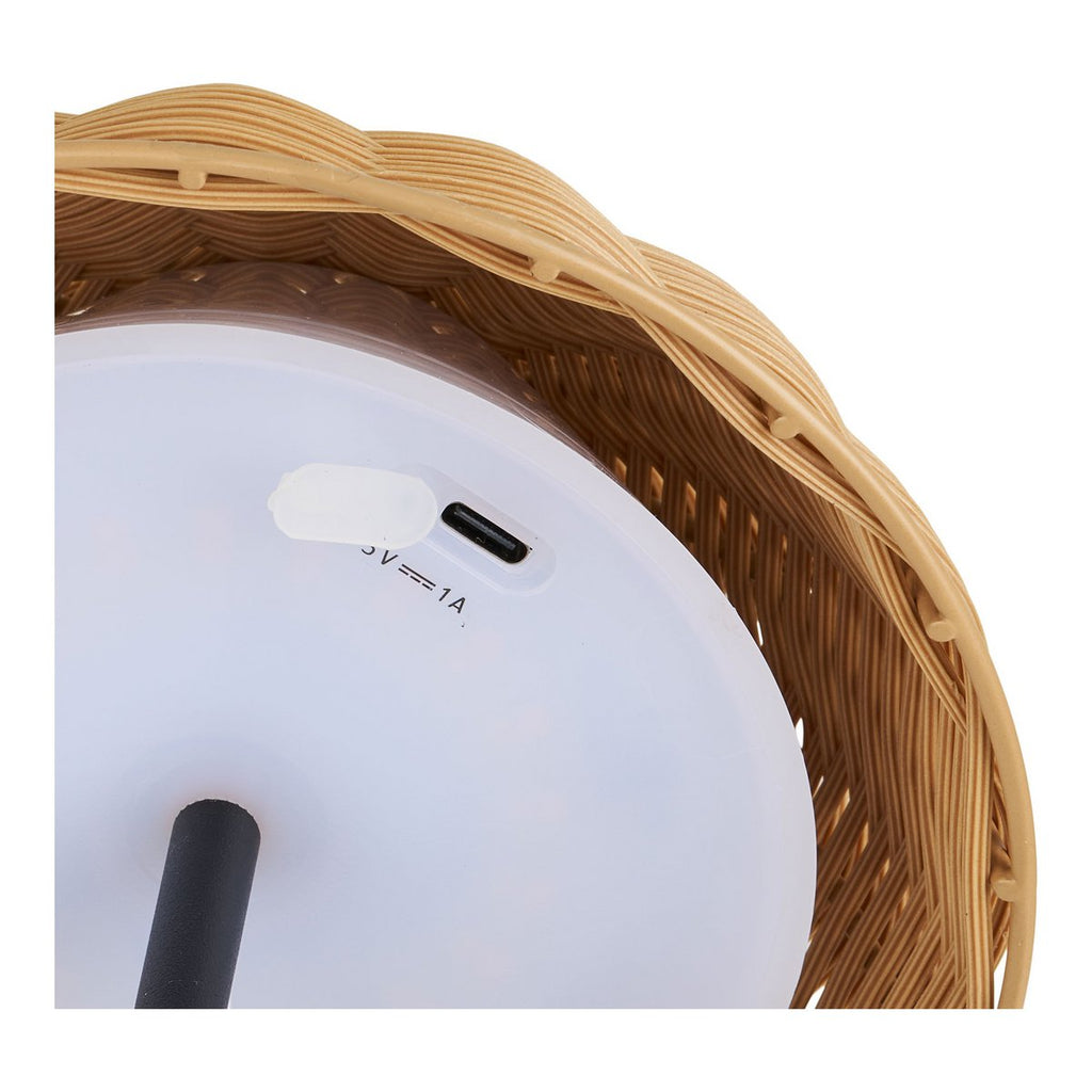 Wigan LED Tafellamp, metaal, oplaadbaar, natuur/zwart