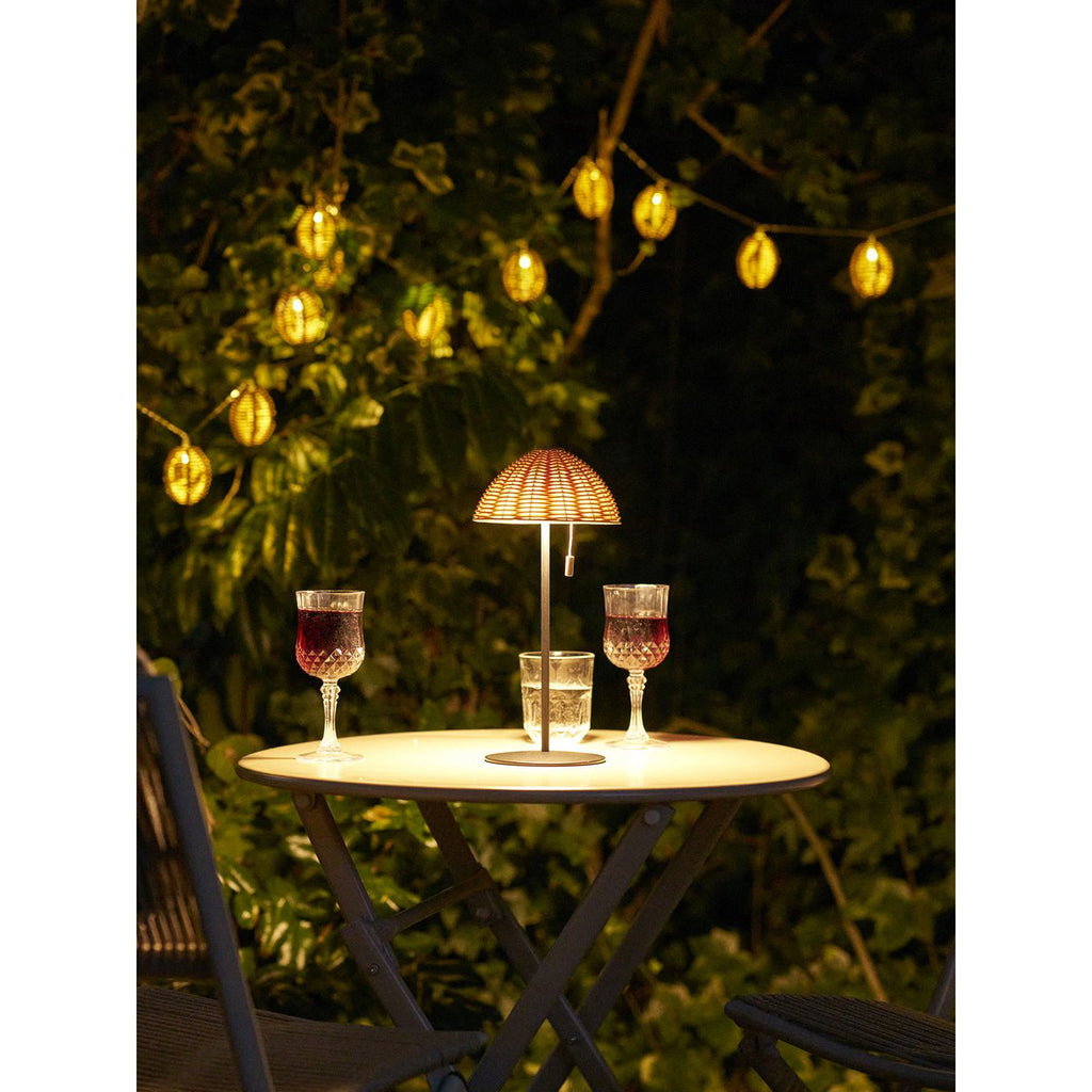 Carlisle LED Lichtslinger, polyrotan/metaal, natuur/zwart
