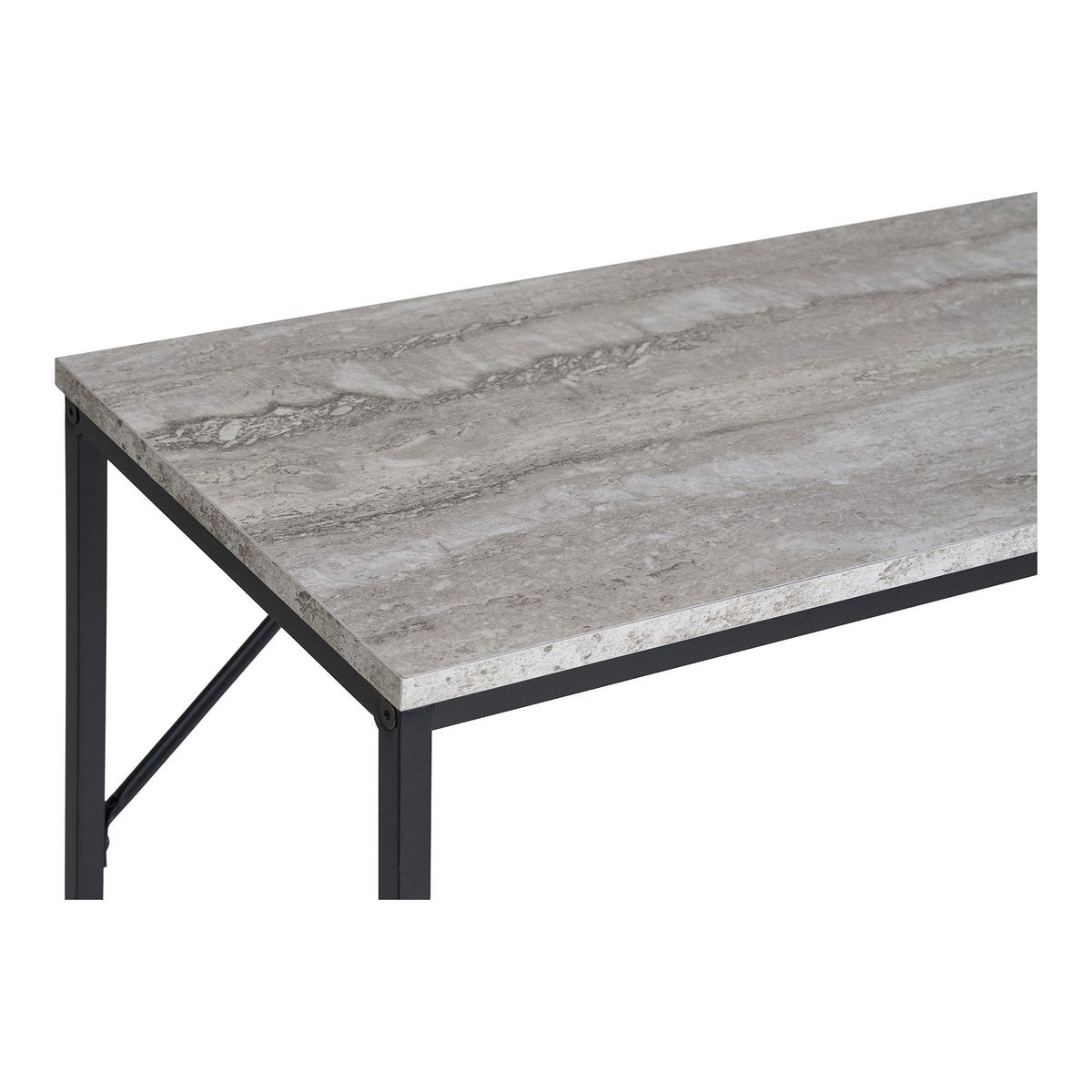 Vita Consoletafel - travertijnlook, zwart, 110x26x80cm