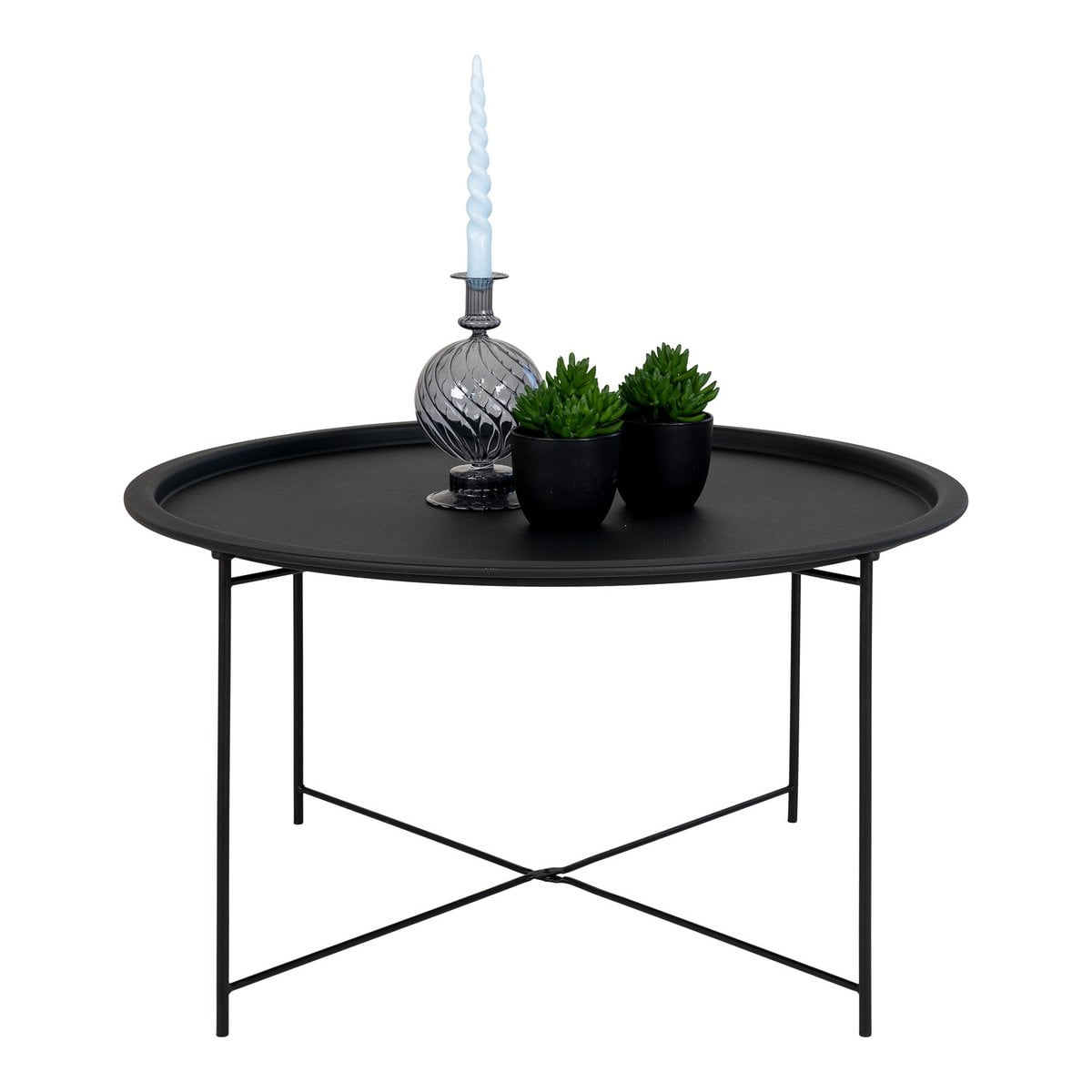 Bastia Salontafel - Zwart, Staal, Ø75x43 cm