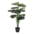 Monstera - Groen, PE-kunststof/polyester/draad/cement, 17x18x90 cm