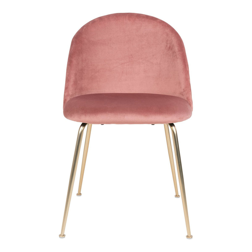 Geneve eetkamerstoel - Fluweel, staal, roze - Set van 2