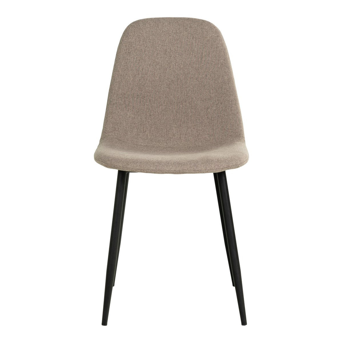 Stockholm Eetkamerstoel - Steen, Polyester, Zwart metalen poten - Set van 2