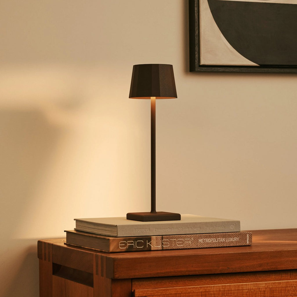 William Mocha Brown Rechargeable Table Lamp | Wireless Charging & 120-Hour Battery Life