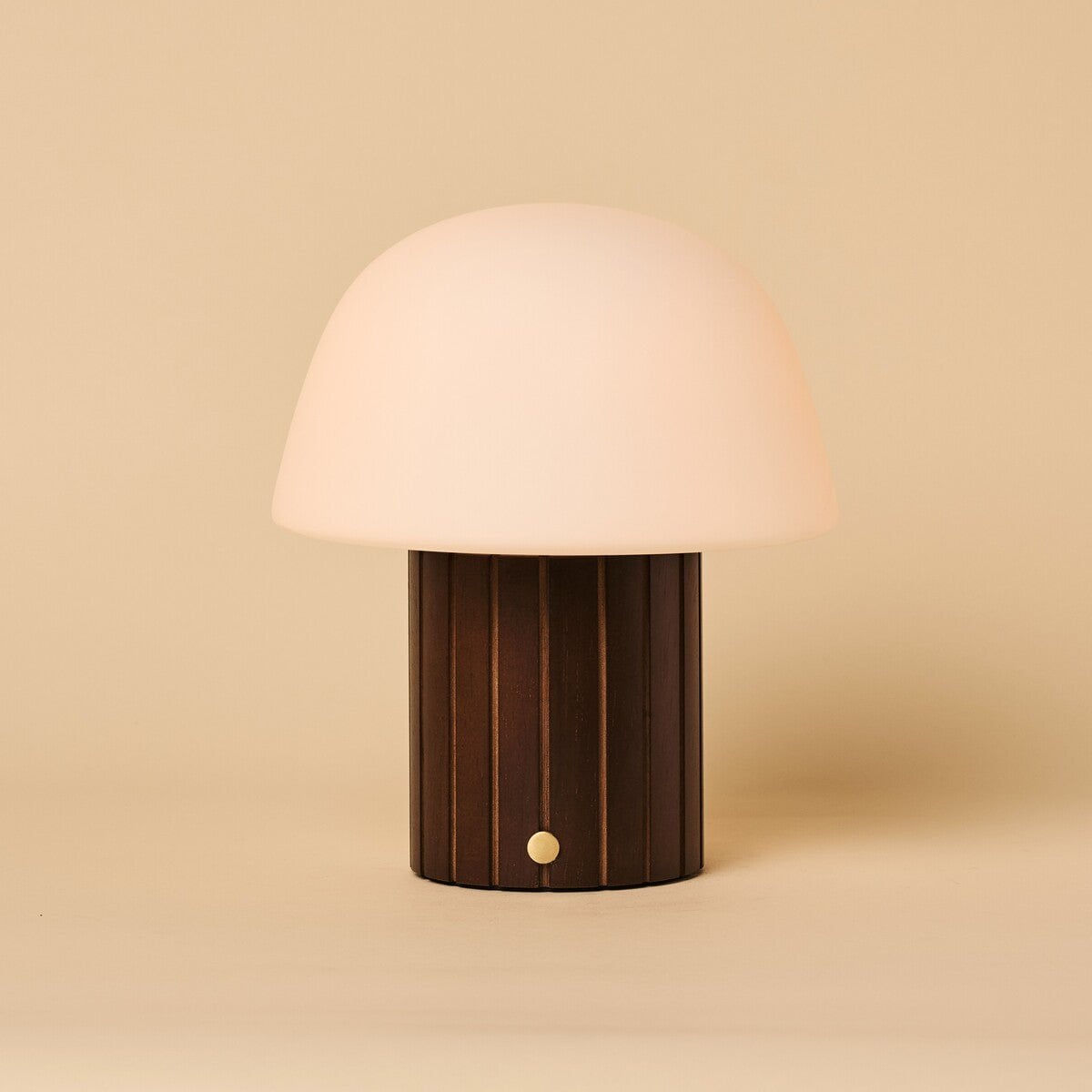 Etienne Dark Brown Rechargeable Table Lamp | Dimmable, Modular Lampshade & 3 Light Colors