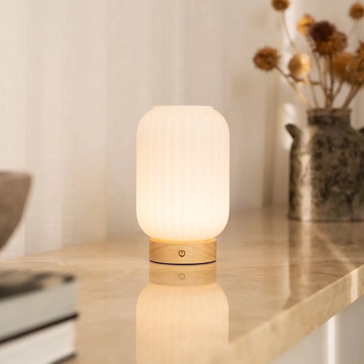 Lilly Lichtbruine Unieke Oplaadbare Lamp | 3 lichtmodi, dimbaar en batterijduur van 100 uur