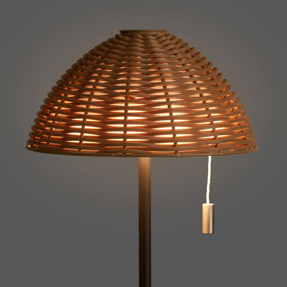 Wigan LED Tafellamp, metaal, oplaadbaar, natuur/zwart
