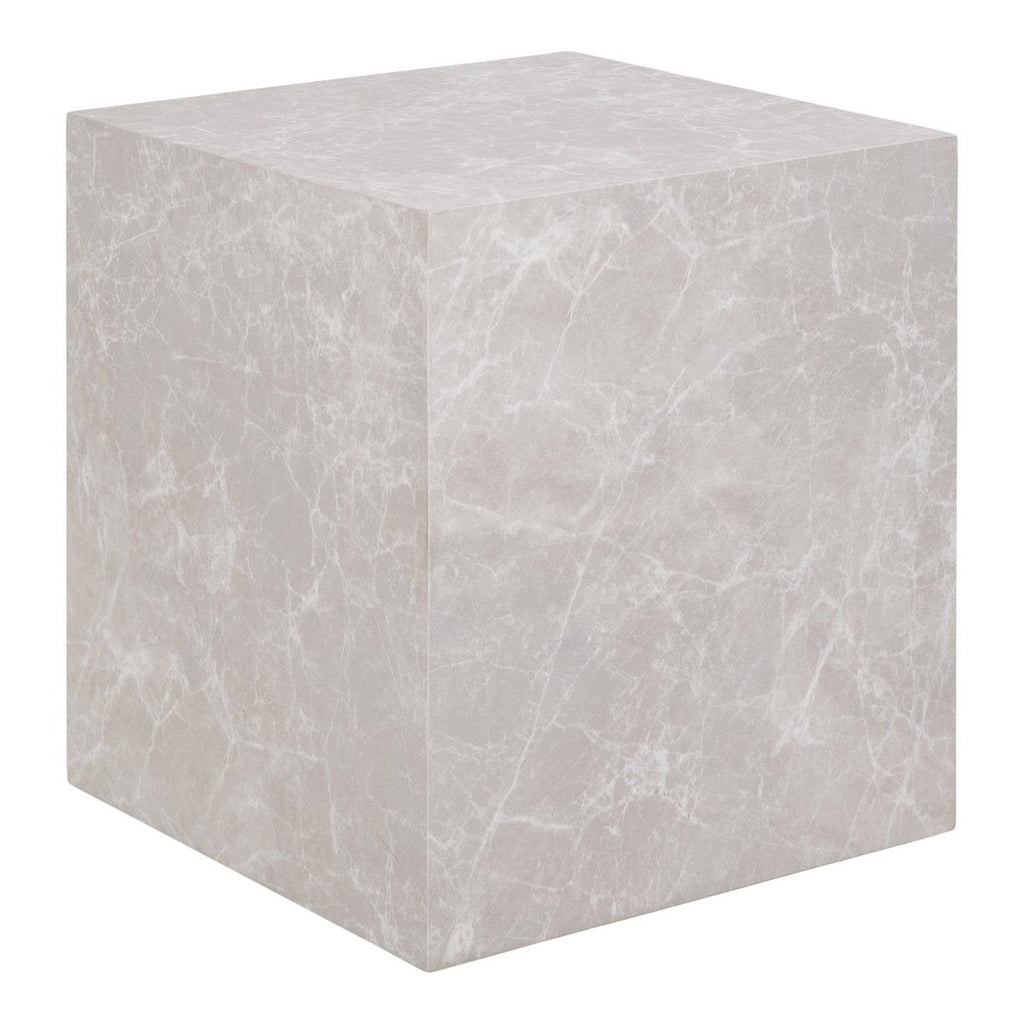Praagse bijzettafel - marmerlook, beige, 40x40x45cm