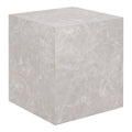 Praagse bijzettafel - marmerlook, beige, 40x40x45cm