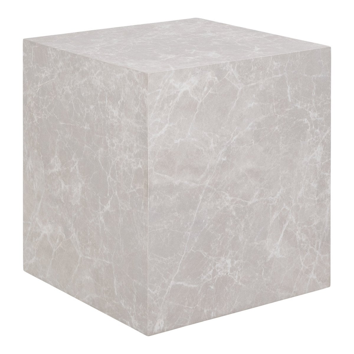 Praagse bijzettafel - marmerlook, beige, 40x40x45cm