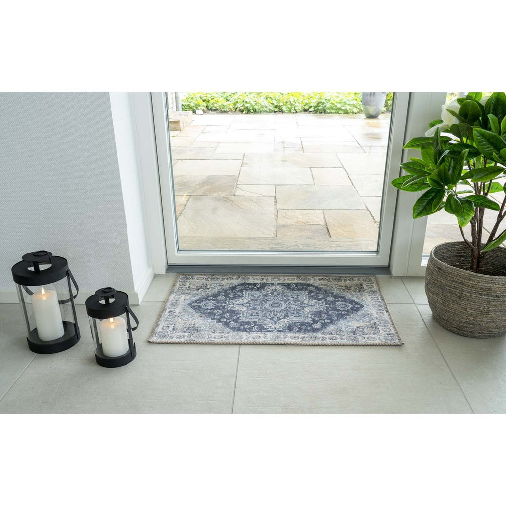 Havana Deurmat - Blauw, Chenille Polyester, 50x80cm