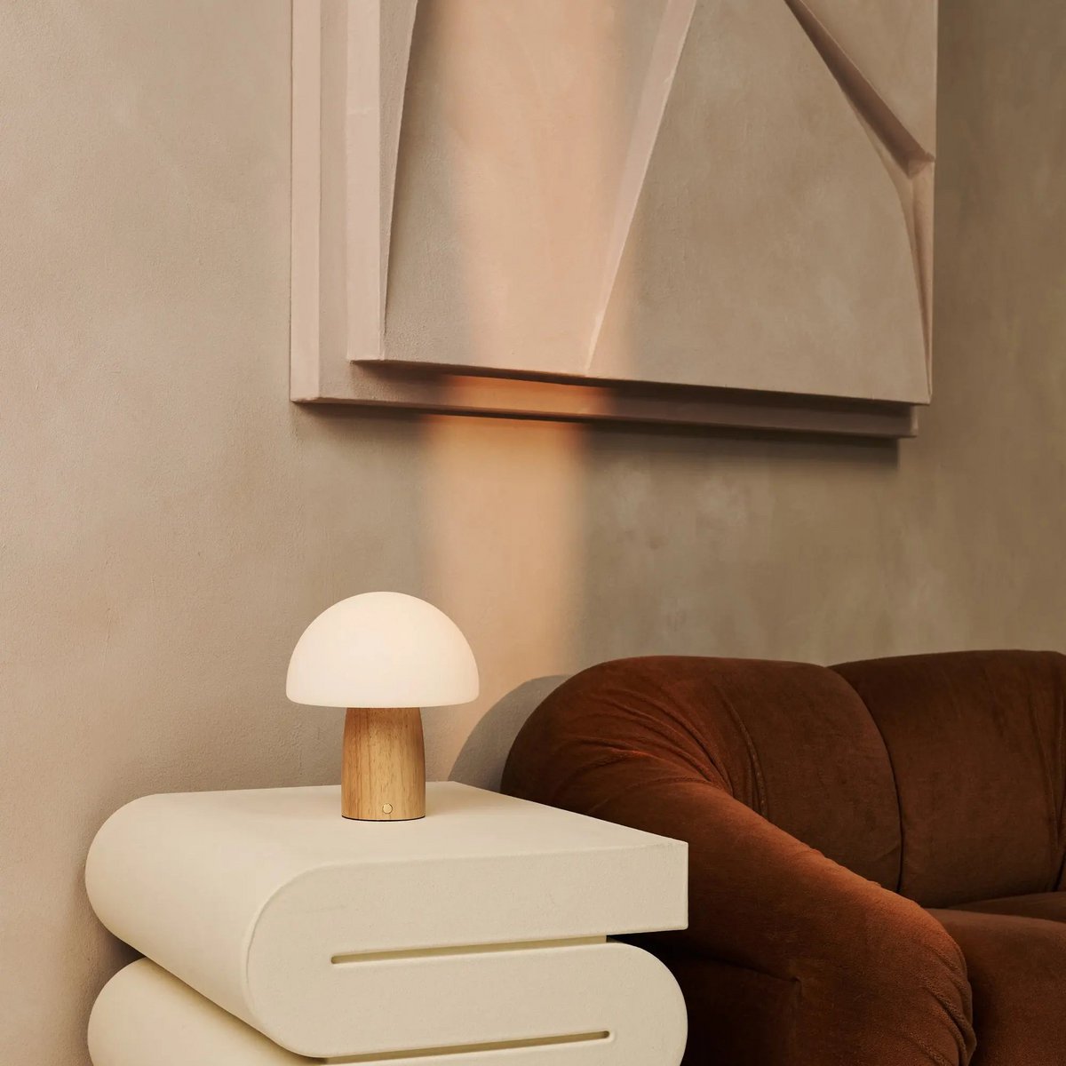 Mia Lichtbruine Stijlvolle Draadloze Tafellamp | Elegant, dimbaar en functioneel
