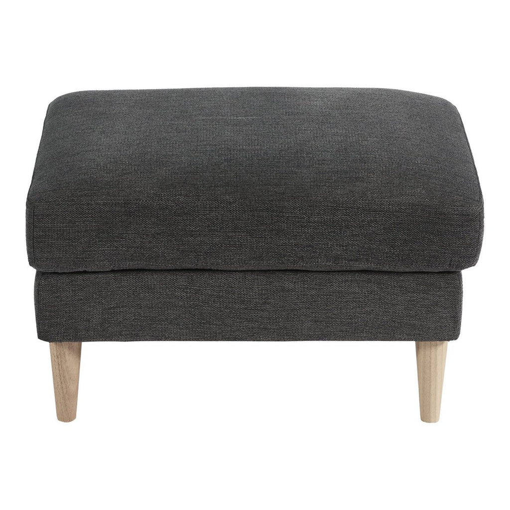 Bologna Poef - Donkergrijs, Schuim/Polyester/Beuken, 52x68x42 cm
