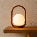 Skye kastanjebruine houten draadloze lamp | Oplaadbaar, dimbaar en 3 lichtmodi