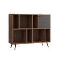 Brede boekenkast walnoot/grijs