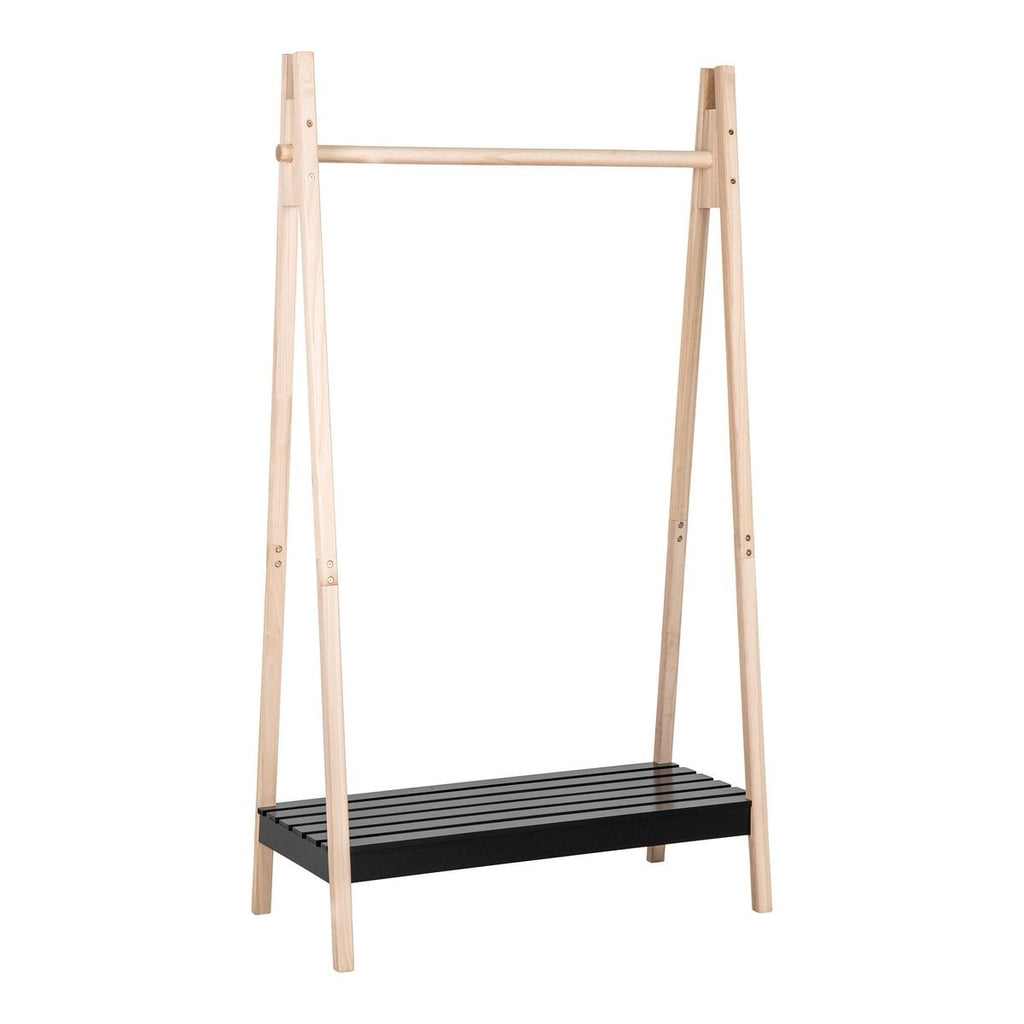 Torino Kledingrek - Naturel/Zwart, MDF/Paulownia, 94,5x39x170 cm
