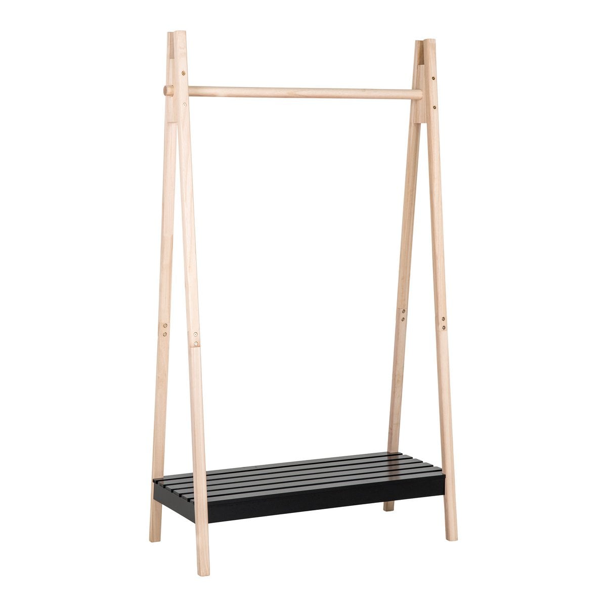 Torino Kledingrek - Naturel/Zwart, MDF/Paulownia, 94,5x39x170 cm