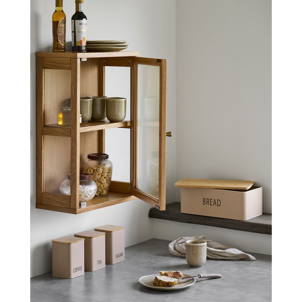 Zamora Hangkast, eiken/eikenfineer/gehard glas, naturel, 20x40x60 cm